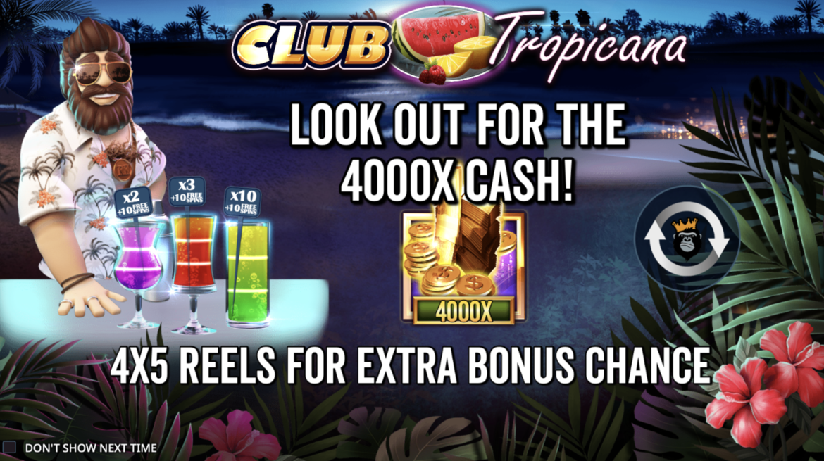 club tropicana slot opening screen