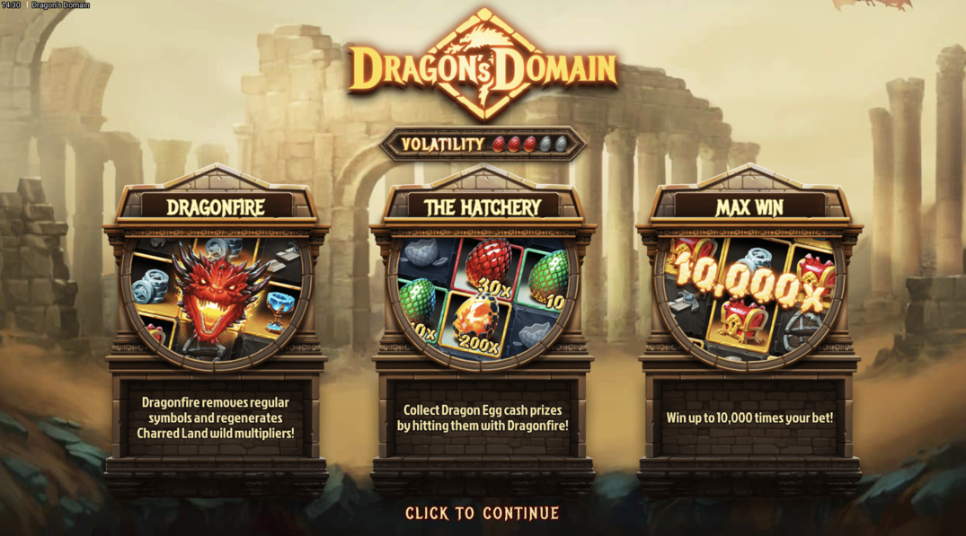 dragons domain start screen